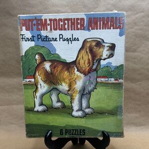 1941 Put 'Em Together Animals First Picture Puzzles - Will Rannells illustrated